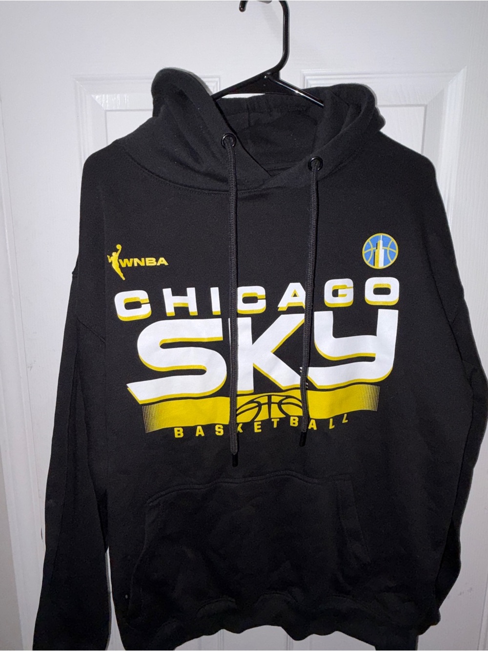 Chicago Sky Black Hoodie with Yellow & White Team Graphics